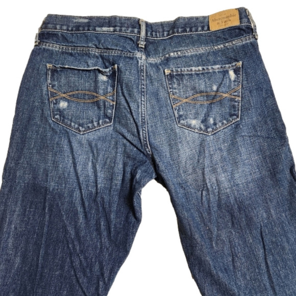Size 8L Jean distressed Cotton Boot cut flaired ABERCROMBIE & FITCH - Picture 4 of 13